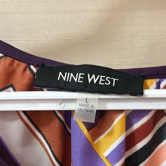 ⚫️ BOGO Nine West Chevron Patterned Sleeveless Top Size Large - Picture 2 of 7